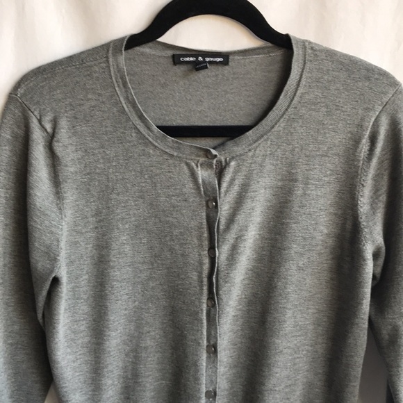 Cable & Gauge gray button-down cardigan - Picture 2 of 6
